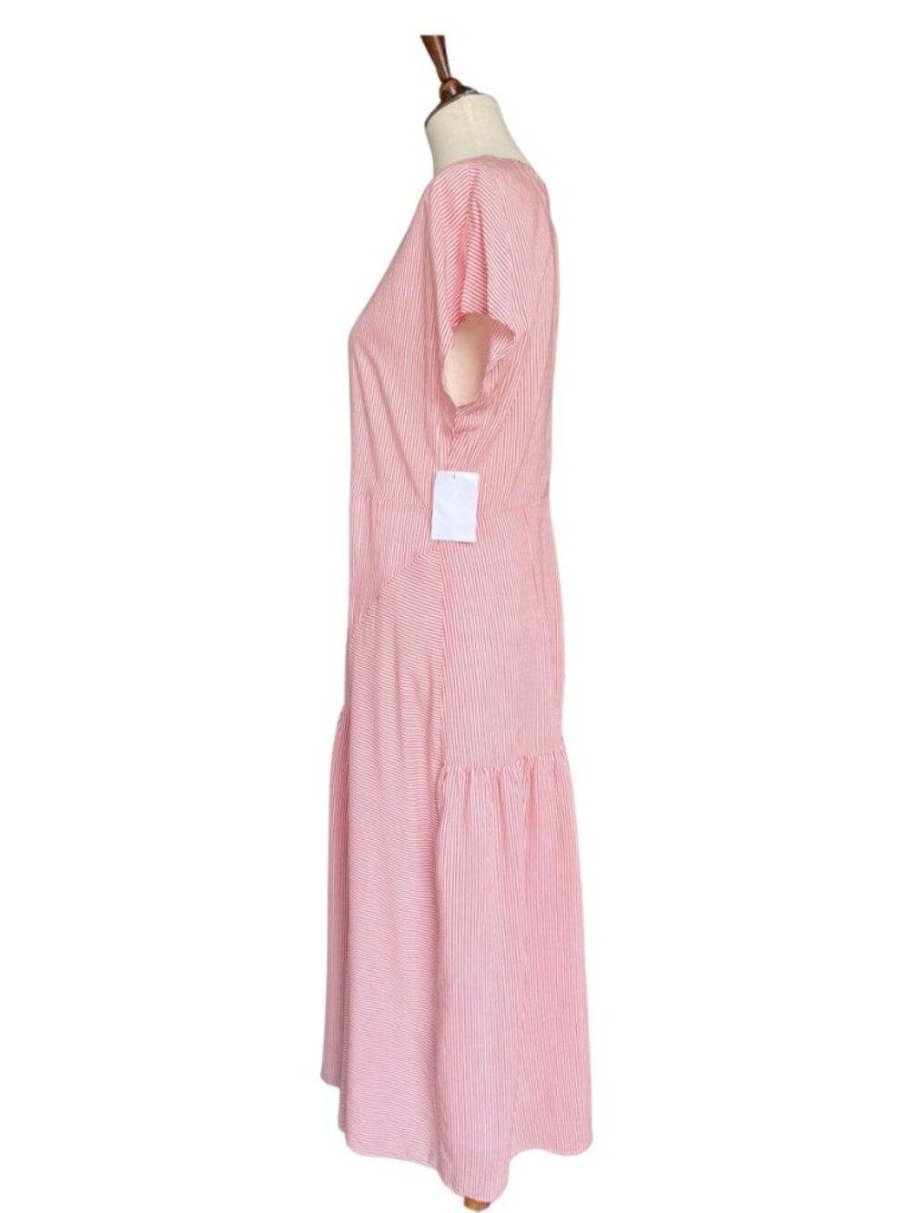 Nordstrom Signature Silk Blend Stripe Belted Dress Size 8 $279 - Picture 11 of 16